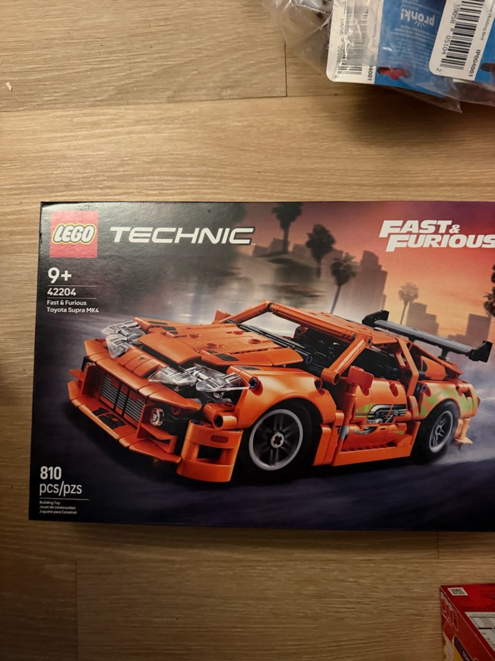 Lego Technic Orange Sports Car Model with Black Accents
